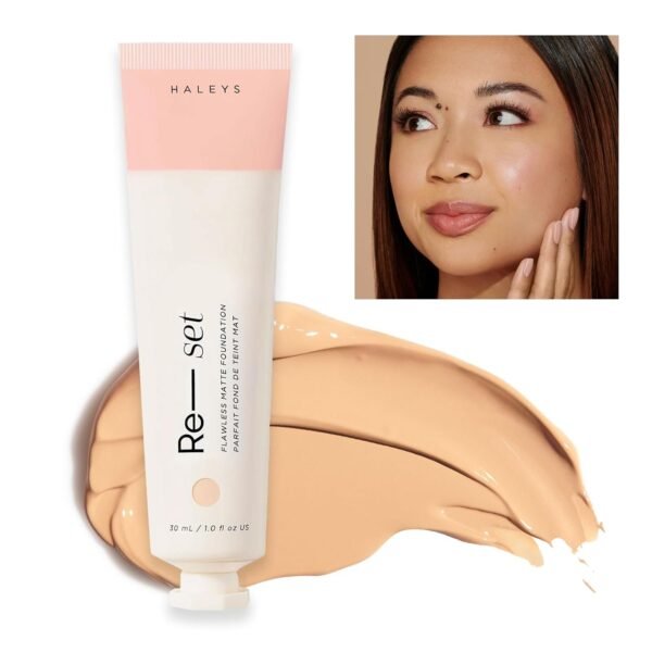 Re-set Full Coverage Matte Foundation - Oil-Free Liquid Foundation with Double-Dose Pigments for Smooth, Natural Finish - Long-Lasting Foundation for Sensitive, Acne-Prone Skin by Haleys (3.25) - Image 2