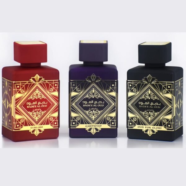 Lattafa Perfumes Bade'e Al Oud for Unisex 3 Piece Eau de Parfum Gift Set (Oud For Glory + Amethyst + Sublime) 3.4 Ounce/100 ml each - Image 5