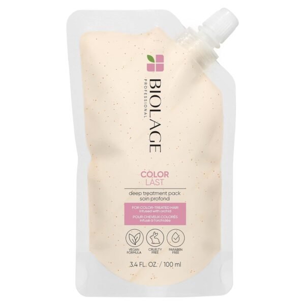 Biolage Color Last Deep Treatment Pack | Leave-In Hair Mask | Helps Maintain Hair Color | With Orchid & Apricot Seeds | Vegan & Paraben-Free | For Color Treated Hair | Vegan | 3.4 Fl. Oz - Image 2