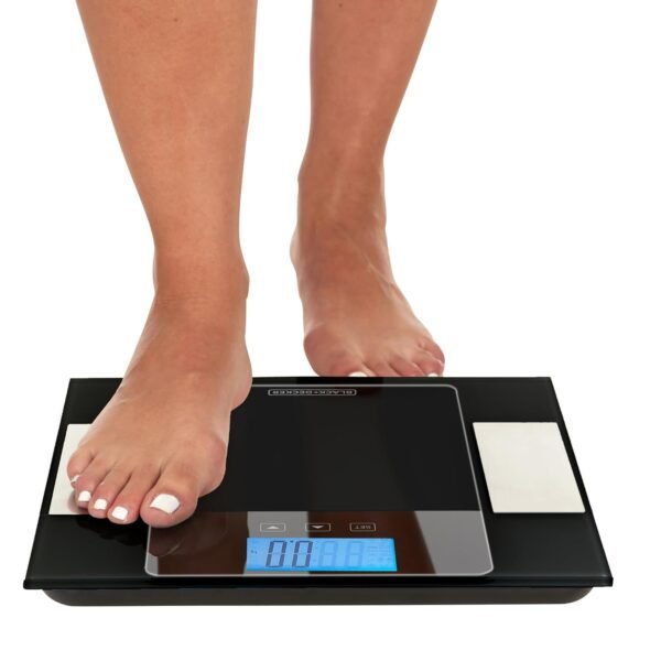 Black + Decker Digital Bath Composition Smart Scale. Weight, BMI, Calorie Recommendation, Fat, Water, Muscle, Body Bone Analysis, Black - Image 3