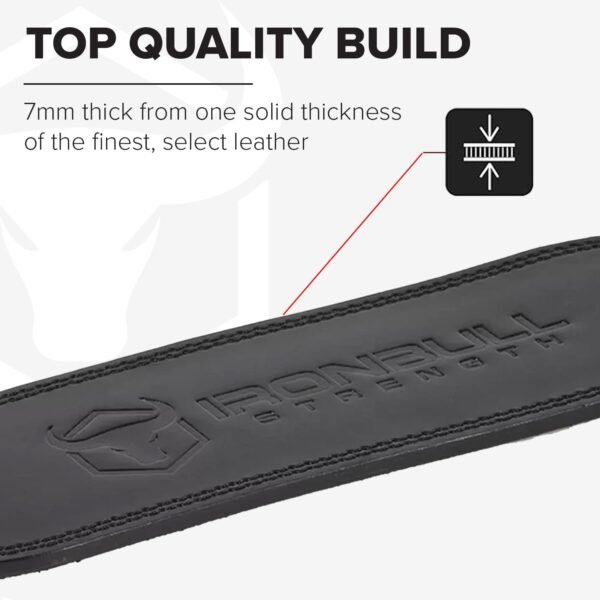 7mm Leather Weight Lifting Belt (IPF, USAPL, USPA, IPL USAW & IWF Approved) - 4" to 2” Tapered Premium Weightlifting Belt for Olympic Lifting, Powerlifting, Cross training, Gym, Workout & Weight Training - Weightlifting Belts for Men and Women - Image 5
