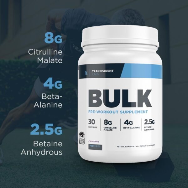 Transparent Labs Bulk Pre Workout Powder - Naturally Sweetened Advanced Pre-Workout Formula for Muscle Building and Strength - 30 Servings, Strawberry Kiwi - Image 7