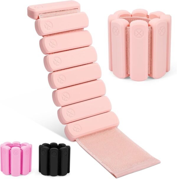 Wrist & Ankle Weights set of 2 (1lb each), Adjustable Silicone Weighted Bangles for Men and Women, Suitable for Arm & Leg Workout, Yoga, Pilates, Dance, Barre, Gym, Aerobics. - Image 2