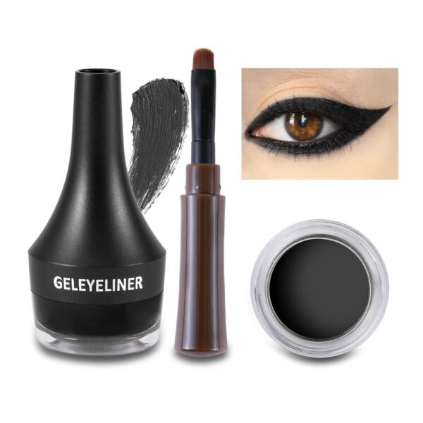 Boobeen Waterproof Gel Eyeliner Smudge-proof Eye Liner Gel Makeup Set High Pigment Easy to Apply Long-lasting For All Day - Image 2