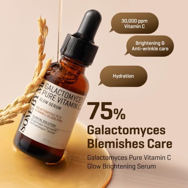 SOME BY MI Galactomyces Pure Vitamin C Glow Serum - 1.01Oz, 30ml - Korean Vitamin C Face Serum for Glow Glass Skin - Dark Spot Correcting Serum with Skin Texture and Elasticity Care - Korean Skin Care - Image 5