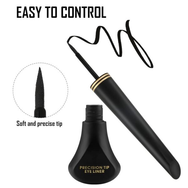 Boobeen Black Eyeliner Liquid, Waterproof Eyeliner Pen With Precision Brush Tip, Create Long Lasting eyeliner Makeup, Goes on Smoothly - Image 3