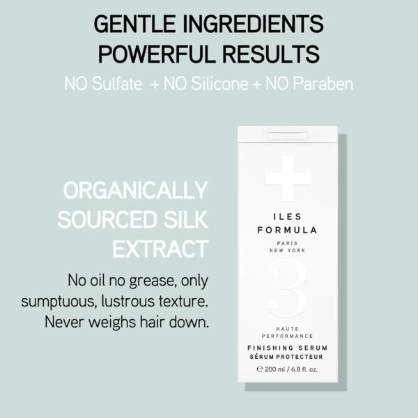ILES FORMULA Haute Performance Finishing Serum – Style & Smooth Without Weighting Hair Down, Protects Hair from Heat, Humidity, UV Rays + Color Fade - 6.8 Fl Oz (200 ML) - Image 6