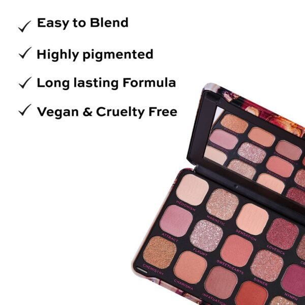 Revolution Beauty, Forever Flawless Eyeshadow Palette, 18 Pigmented Shades, Nude & Warm Pressed Powder Mattes, Shimmers, Glitters, Allure, 15 X 0.04 Oz. - Image 3