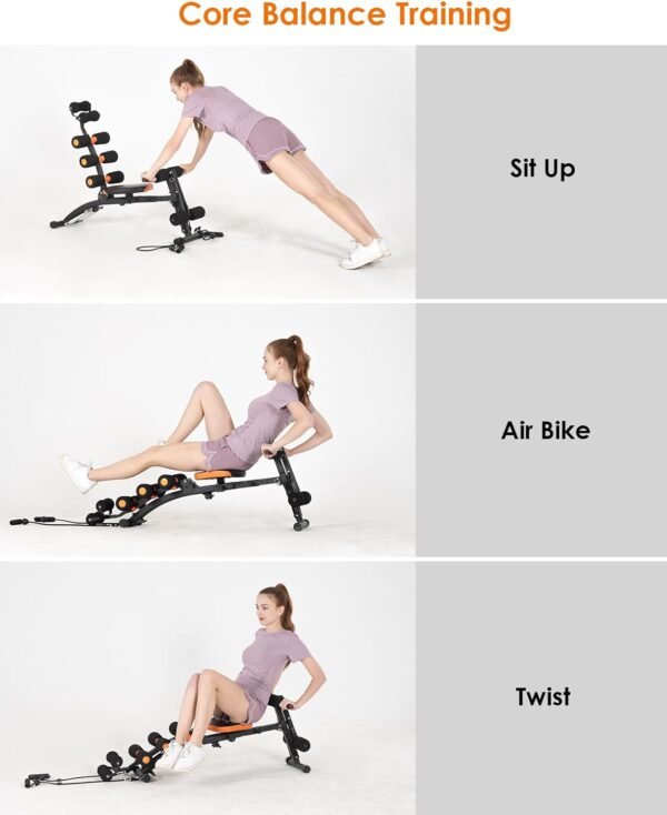 Dskeuzeew Ab Workout Bench for Home Gym, Multi-Functional Adjustable Ab Crunch Machine for Total Body Workout, Ab Exercise Equipment for Abs, Ab Trainer for Core, Leg, Thighs, Buttocks, Sit-up - Image 6