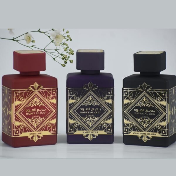 Lattafa Perfumes Bade'e Al Oud for Unisex 3 Piece Eau de Parfum Gift Set (Oud For Glory + Amethyst + Sublime) 3.4 Ounce/100 ml each - Image 4