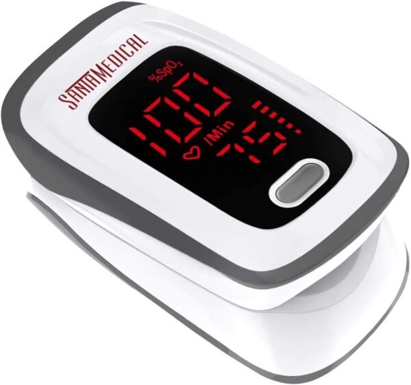 Fingertip Pulse Oximeter, Blood Oxygen Saturation Monitor (SpO2) with Pulse Rate Measurements and Pulse Bar Graph, Portable Digital Reading LED Display, Batteries and Carry Case Included - Image 2