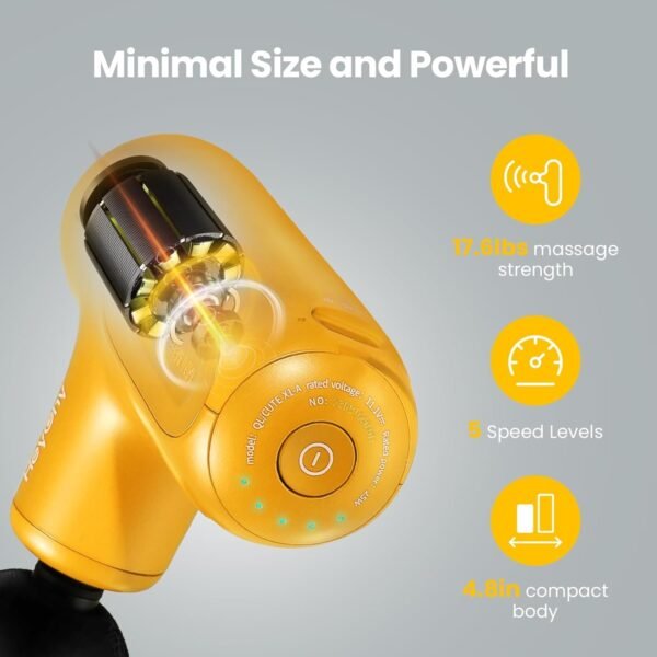 Super Mini Massage Gun,Deep Tissue Massager, Compact Travel Massage Gun, Full Body Recovery and Relief for Outdoors,USB Charging,5 Speeds,2025 New Year Gifts for Men Women - Image 8