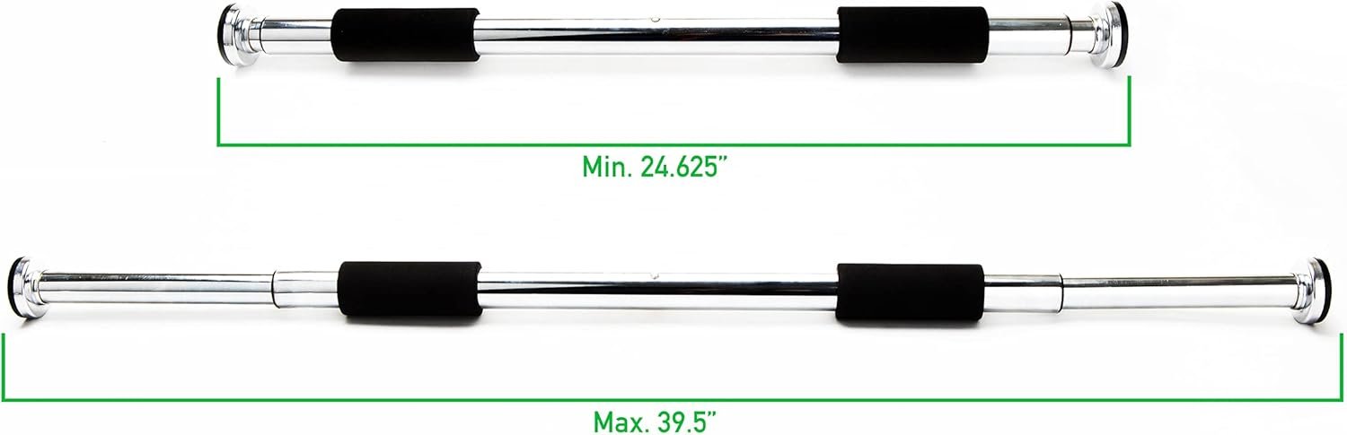 Mind Reader Chin Up/Pull Up Bar, Doorway Trainer Bar, Heavy-Duty Workout Bar for Home Gym, Easy Extender Door Installation, Black - Image 3