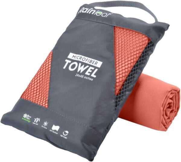 Rainleaf Microfiber Towel Perfect Travel & Gym & Camping Towel. Quick Dry - Super Absorbent - Ultra Compact - Lightweight. Suitable for Trip, Beach, Shower, Backpacking, Pool - Image 2