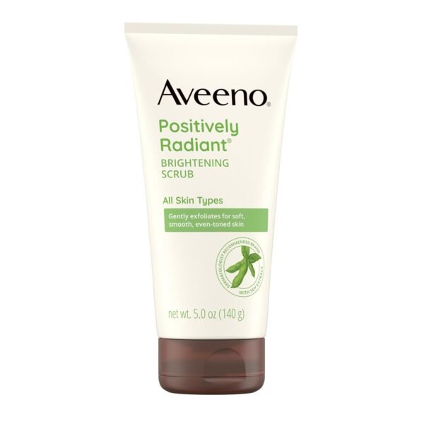 Aveeno Positively Radiant Exfoliating Facial Scrub, Brightening Face Scrub with Soy Extract to Visibly Improve Skin Tone and Texture, Oil-Free, Soap-Free, Hypoallergenic Formula, 5 FL OZ - Image 7
