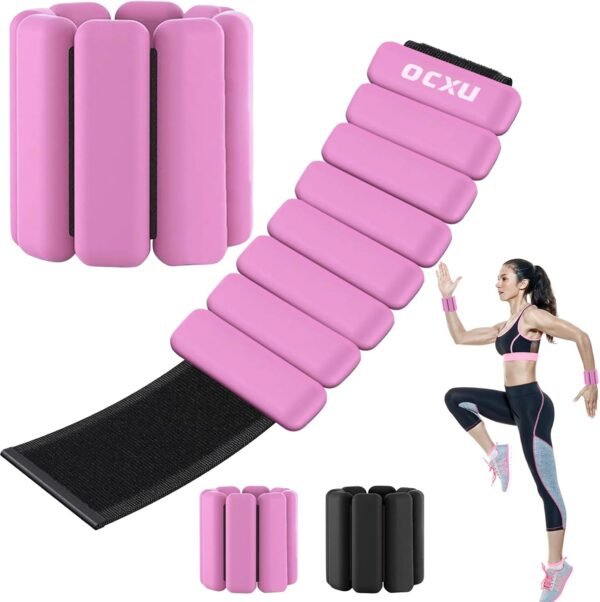 Wrist Weights for Women Set Of 2(1Lb Each),Adjustable Silicone Ankle And Wrist Weights for Women,Comfortable Fit, Strength Training Arm Weights for Walking,Yoga,Pilate,Dance,Gym,Workout,Running - Image 2