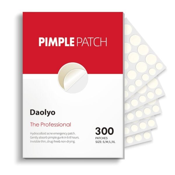 Pimple Patches for Face, 4 Size 300 Counts Acne Patches, Hydrocolloid Patches for Covering Zits and Blemishes, Spot Stickers with Salicylic Acid, Tea Tree Oil & Calendula Oil - Image 2