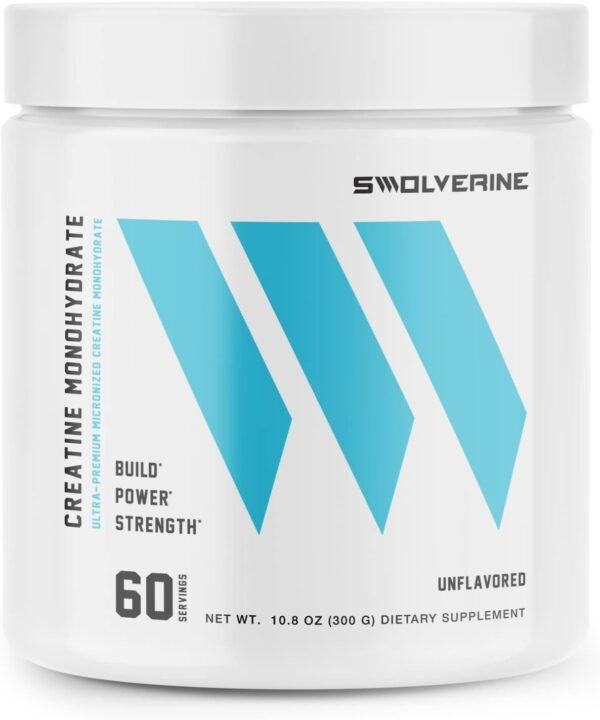 Swolverine Creatine Monohydrate | Best Micronized Creatine Powder, Kre-Alkalyn for Power, Strength, and Boost Performance (Unflavored, 60 Servings) - Image 2