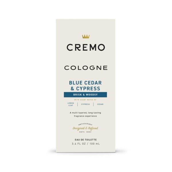 Cremo Cologne for Men - Blue Cedar & Cypress Mens Cologne Spray- A Woodsy Scent with Notes of Lemon Leaf, Cypress and Cedar, Fragrances For Men, 3.4 Fl Oz - Image 7