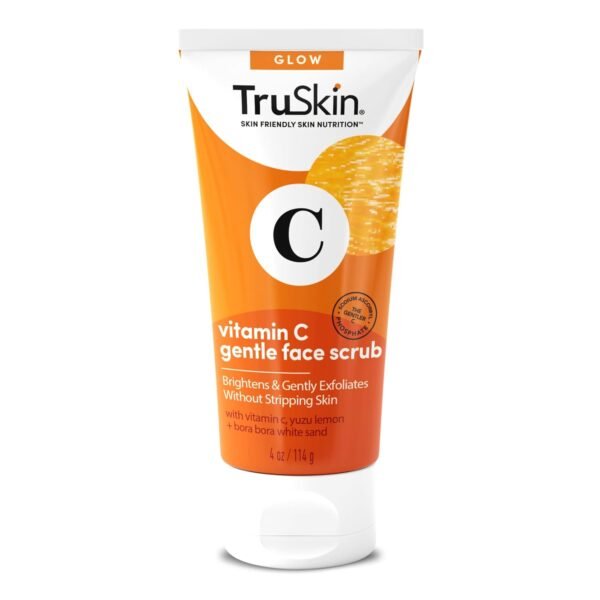 TruSkin Vitamin C Gentle Face Scrub - Brightening Daily Face Exfoliator for All Skin Types - Softens & Smooths Skin with Vitamin C, Yuzu Lemon, and Exfoliating Bora Bora White Sand - 4 Fl. Oz - Image 2