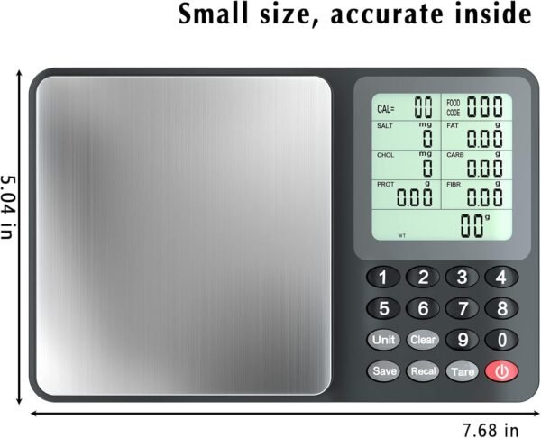 Fuzion Nutrition Food Scale, Digital Food Scale for Weight Loss, Calculating Food Facts, Macro, Calorie, Meal Prep, Portion Control, Stainless Steel - Image 7