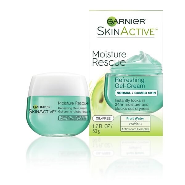 Garnier SkinActive Moisture Rescue Refreshing Gel-Cream for Normal/Combo Skin, Oil-Free, 1.7 Oz (50g), 1 Count (Packaging May Vary) - Image 2