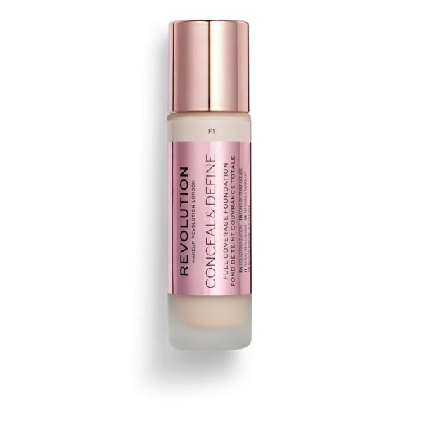Revolution Beauty, Conceal & Define Foundation, Full Coverage, Long-Lasting Matte Finish, Vegan & Cruelty Free, F1 Fair Skin Tones, 0.8 Fl.Oz. - Image 4