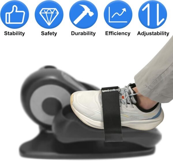 Elliptical Machine Pedal Straps, Universal Adjustable Leg Exerciser Pedal Straps for Rowing Machine Leg Training Peddler Seniors Fitness Sports Accessories Home Office Supplies - Image 7