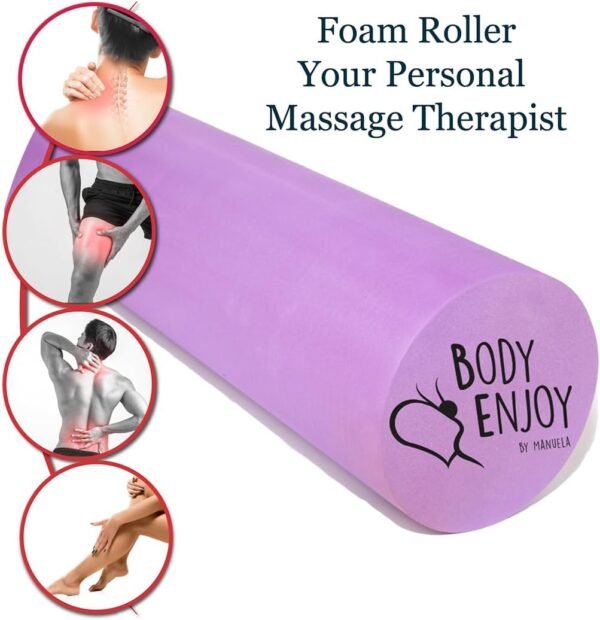 Small Size Medium Density EVA Foam Roller for Back & Leg Pain; Sore Muscle Recovery; Trigger Point Body Massage Roller Ø3.75 x18inch for Physical Therapy; Helps as Spine Cracker Stretcher - Image 7