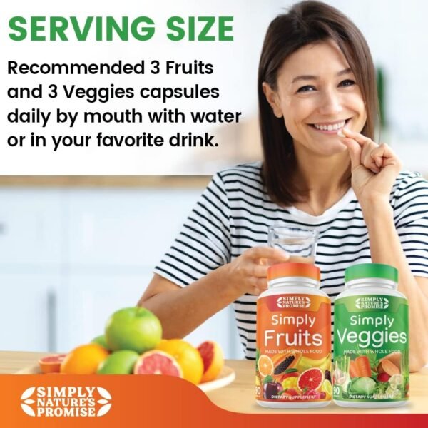Simply Nature's Promise - Packed with Over 40 Different Fruits & Vegetables - Made with Whole Food Superfoods - with Aloe Vera - 100% Soy Free – 180 Capsules - Image 7