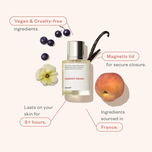Dossier - Powdery Peach - Eau de Parfum - Inspired by J.Choo I Want Choo - Perfume Luxury - Pure Infused - Paraben-Free - Vegan - For Women - Fragrance 1.7 Fl oz (Spray 50ml) - Image 3