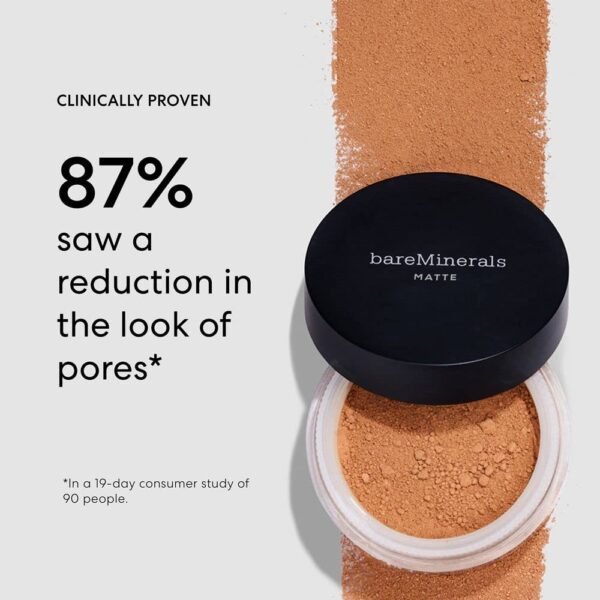 bareMinerals Original Matte Loose Mineral Foundation SPF 15, Powder Foundation Makeup, Buildable Coverage, Reduces Shine, Talc Free Foundation, Vegan - Image 8