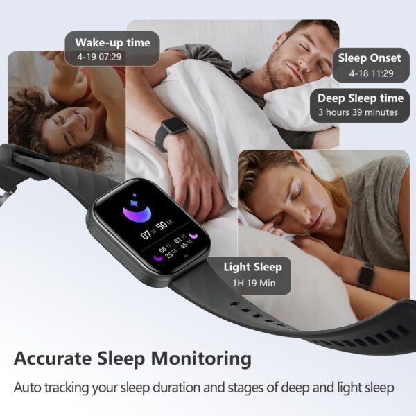 FITVII Health & Fitness Tracker (Answer/Make Calls), Smart Watch with 24/7 Heart Rate and Blood Pressure, Sleep Tracking, Blood Oxygen Monitor, 120+ Sport Mode Activity Tracker for Women Men - Image 5
