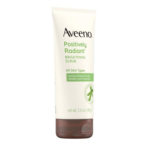 Aveeno Positively Radiant Exfoliating Facial Scrub, Brightening Face Scrub with Soy Extract to Visibly Improve Skin Tone and Texture, Oil-Free, Soap-Free, Hypoallergenic Formula, 5 FL OZ - Image 4