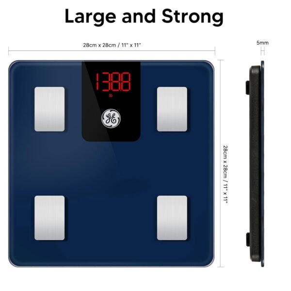 GE Smart Body Fat Scale: Digital Bathroom Scales for Weight and Fat Percentage - Bluetooth Body Composition Analyzer - Accurate Weighing Machine Health Monitor with Smartphone App, 400 lbs - Image 7