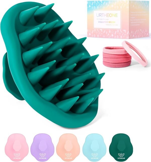 Scalp Massager Shampoo Brush for Hair Growth,Soft Silicone Scalp Scrubber Shower Brush for Women Men Kids Stress Relax&Scalp Exfoliator,Scalp Scrubber for Dandruff Removal (Forest) - Image 2