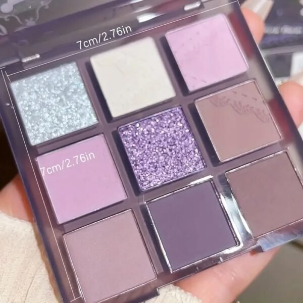 9 Colors Eyeshadow Palette Set - Purple Eyeshadow Themes, High Pigmented Blendable Matte & Glitter Shimmer Finishes, 24-Hour Long Wear Eye Makeup for Christmas Party & Music Festival (Dream Girl) - Image 6