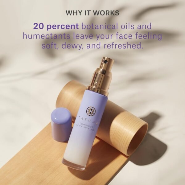 Tatcha Luminous Dewy Skin Mist | 2-in-1 Hydrator & Finishing Spray with Hyaluronic Acid for a Dewy Glow | 1.35 oz - Image 4