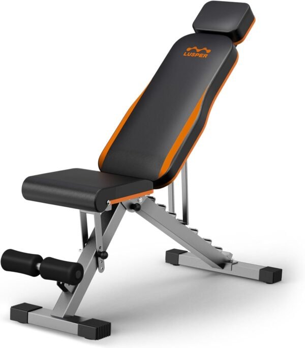 Lusper Adjustable Weight Bench Foldable - 660/800 Lb Stable Workout Bench, Extended head and neck protection design, 3 Sec Fast Folding Multi-Purpose for Full Body Workout - Image 2