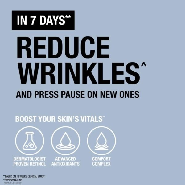 Neutrogena Retinol Face Moisturizer, Rapid Wrinkle Repair, Daily Anti-Aging Face Cream with Retinol & Hyaluronic Acid to Fight Fine Lines, Wrinkles, & Dark Spots, 1.7 oz - Image 3