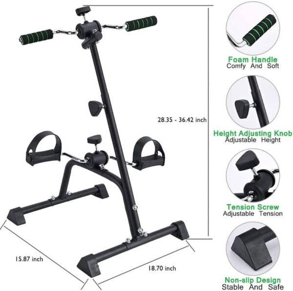 Pedal Exerciser Bike Hand Arm Leg and Knee Peddler Adjustable Fitness Equipment for Seniors, Elderly Home Pedal Exercise Bike for Total Body, with Gift Box - Image 3