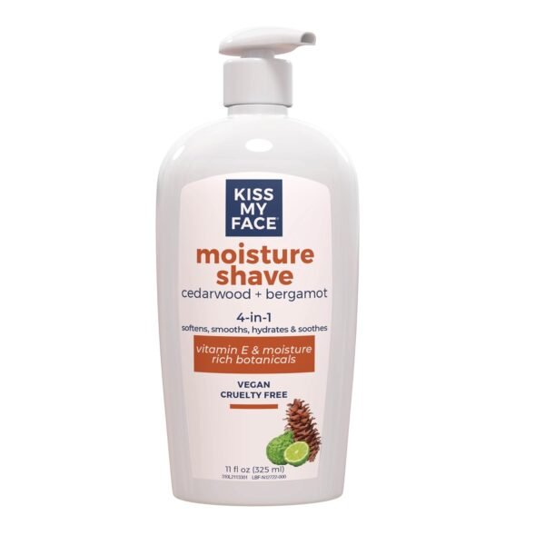 Kiss My Face Cedarwood + Bergamot Moisture Shave - 4 In 1 Shaving Cream - Cruelty Free and Vegan - With added Olive Oil and Aloe Leaf Extract - Vitamin E Rich - Image 2