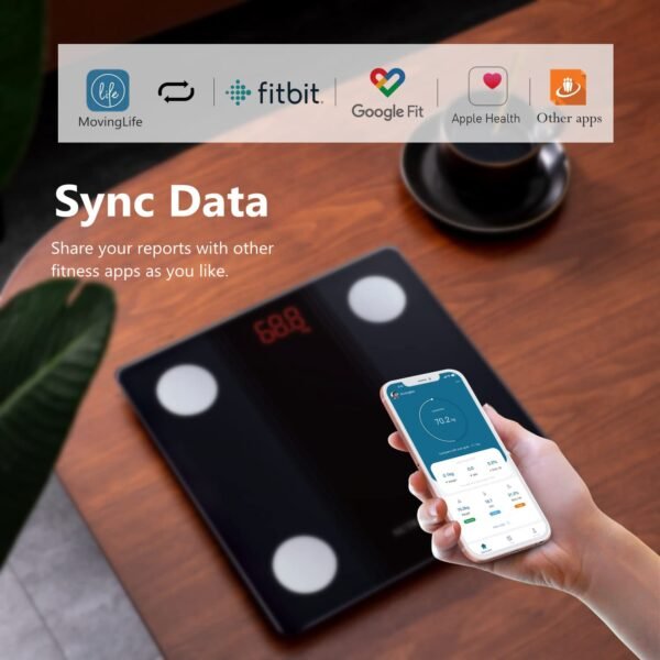 NUTRI FIT Bathroom Scale Smart Digital Bluetooth Scales for Body Weight, Body Fat, BMI Body Composition Analyzer Weighing Scale with High Precision Measurements Sync APP Heavy Duty 330lbs - Image 9