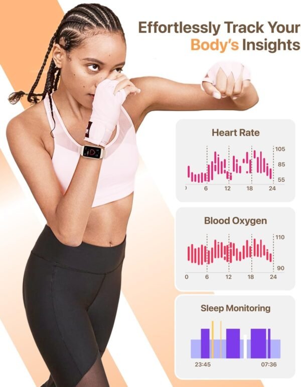 Smart Watch Health Fitness Tracker with 24/7 Heart Rate, Blood Oxygen Sleep Monitor, 110+ Sports Modes, Step Calorie Counter Pedometer IP68 Waterproof (Gold, 1.57) - Image 5
