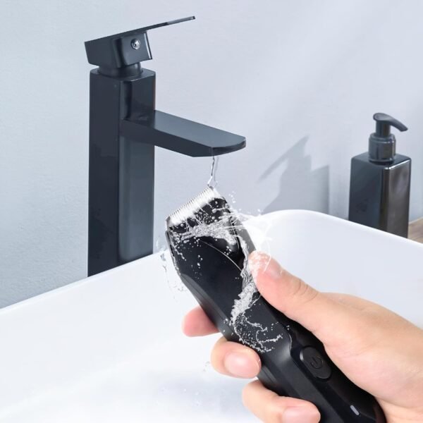 FAMILIFE Body Trimmer for Men, Ball Trimmer Men, Electric Groin & Pubic Hair Trimmers, Replaceable Ceramic Blade Heads, Waterproof Wet/Dry Use, Standing Recharge Dock, 90 Minutes Usage - Image 9