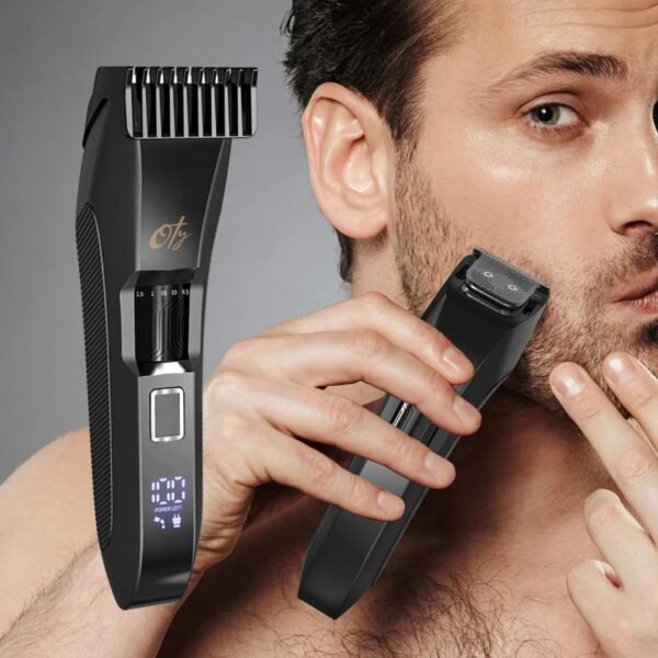 Oty-Beard Trimmer for Men-20-Length Adjustable Blade Wheel, Stainless Steel, T-Blade, Professional Grooming, Precision Facial Hair & Body Trimming, Rechargeable, Cordless, Waterproof, Wet/Dry Clipper - Image 9