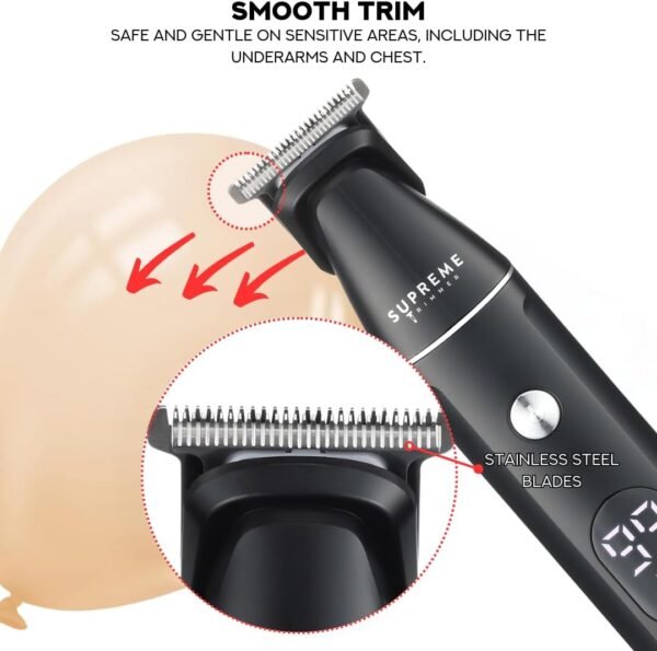 Supreme Trimmer All-in-One IPX6 Multigroomer | 120 Min Run Time | 14pc Versatile Grooming Kit w/Guide Combs & Interchangeable Heads for Full Body | SMG3030 - Image 4