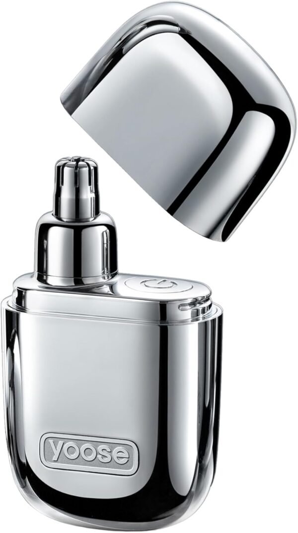 Nose Hair Trimmer, Alloy Rechargeable Nose Hair Trimmer for Men Women, IPX7 Waterproof, Detachable Head, Easy to Clean, Portable Travel Size Nose Trimmer, Dual Edged Blades, Painless, Silver - Image 2