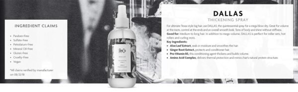 R+Co Dallas Hair Thickening Spray | Volumizing & Texturizing Spray for All Lengths | Adds Volume, Body & Shine | Perfect for Blowouts, Curling Irons & Roller Sets - Image 7