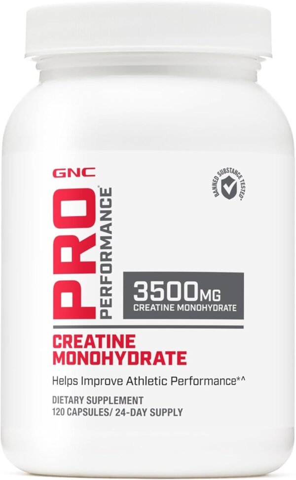 GNC Pro Performance Creatine Monohydrate 3500mg - 120 Capsules, Helps Improve Athletic Performance - Image 2